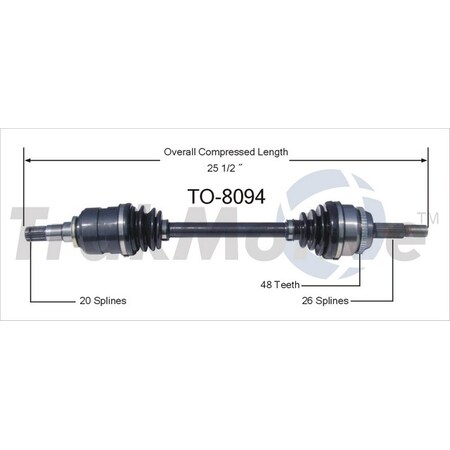 Surtrack Axle Cv Axle Shaft, To-8094 TO-8094